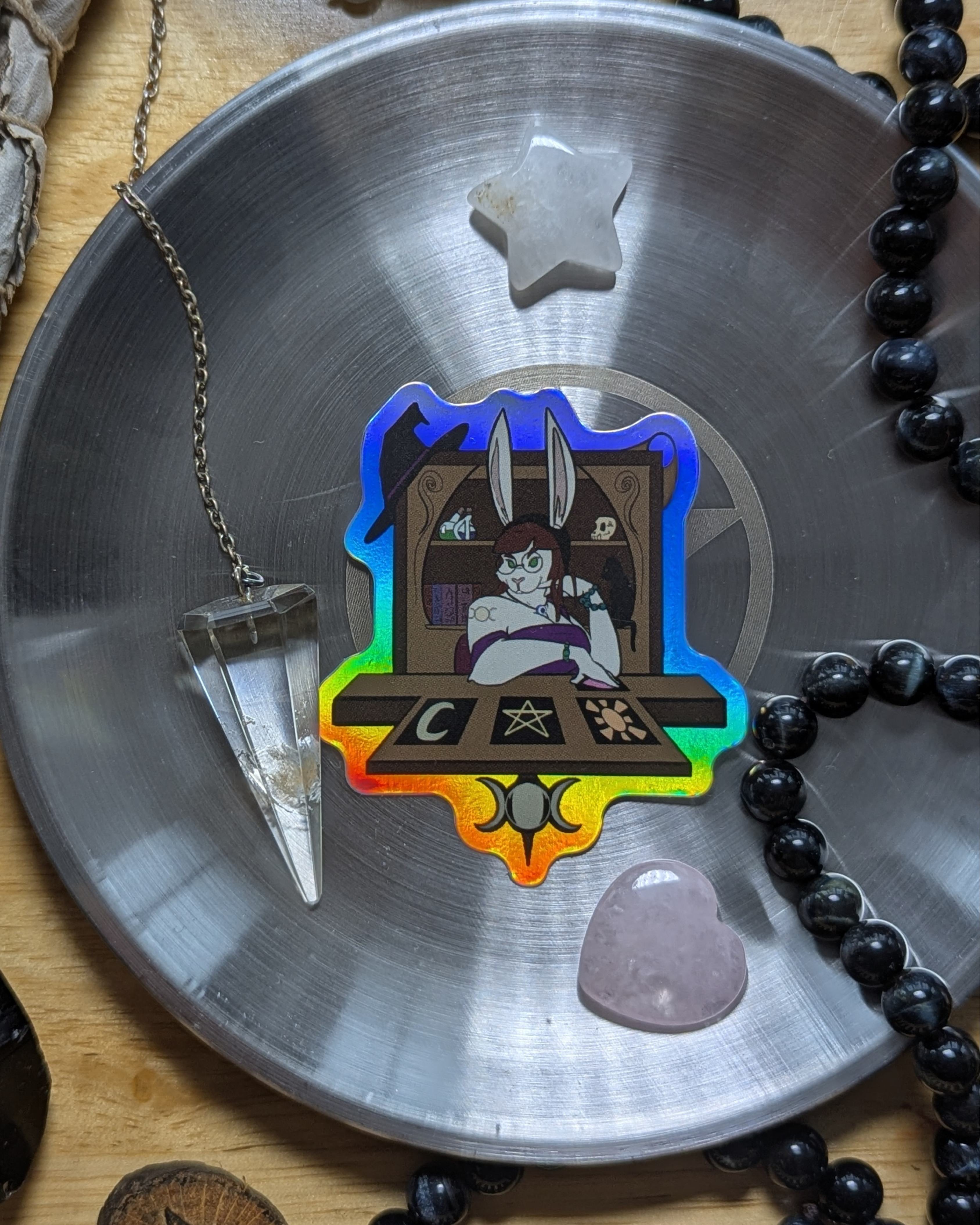 Mystic Bunny Tarot Reader Sticker