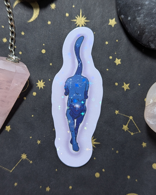 Celestial cat: Guardian of the Stars Sticker